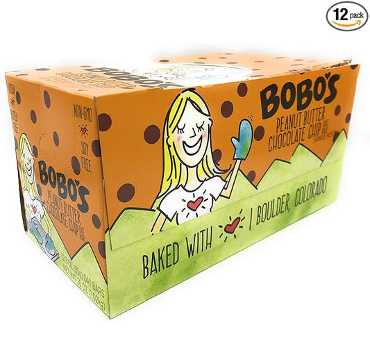 BOBOS OAT BARS Peanut Butter Chocolate Chip Oat Bar 3 Oz (Pack of 12)