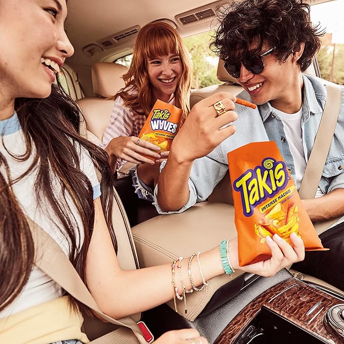 Takis Intense Nacho 40 pc / 1 oz Multipack - Cheddar Cheese Flavored Non-Spicy Rolled Tortilla Chips - Individual Bags, Perfect for Tailgates, Parties, Lunchboxes or Lunches