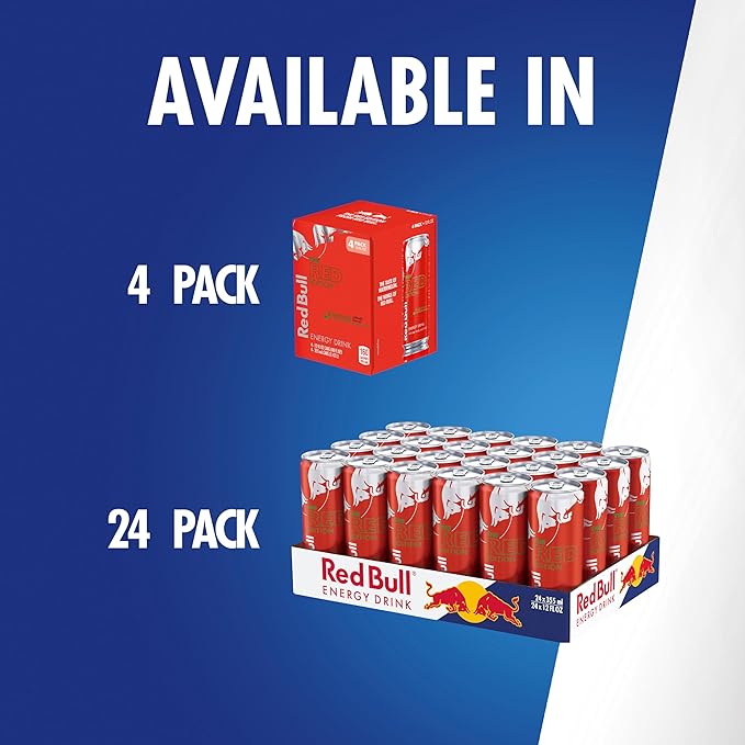 Red Bull Red Edition Energy Drink, Watermelon, with 114mg Caffeine plus Taurine & B Vitamins, 12 Fl Oz, Pack of 24 Cans