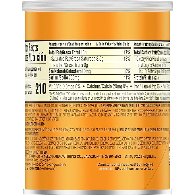 Pringles, Crisps, Cheddar Cheese, 1.41 oz (12 Count)