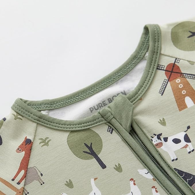 pureborn Baby Boys Girls Sleeper Snug Fit Viscose from Bamboo Pajamas 0-24 Months