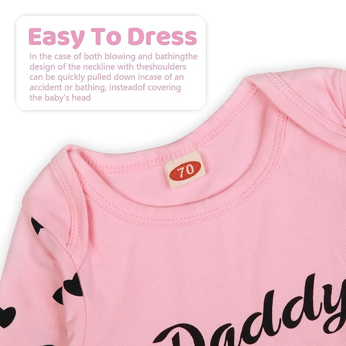 Newborn Baby Girl Gown 0-6 Months, Baby Girl Nightgowns, Babies Girls Gift, Little Sister Newborn Outfit and Coming Home Outfits with Headband Set Pink