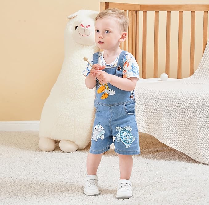 Cute Baby Boy Clothes Suit Toddler Boys' Striped long Sleeve T-Shirt+Denim Overalls Jumpsuit Pants Outfits Sets