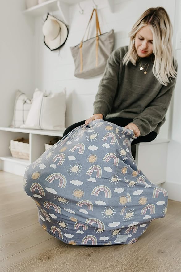 Copper Pearl Multi-Use Cover: Car Seat Covers, Nursing Cover, and Stroller Cover for Sun - Stretchy Fabric, All-Season Use, Stylish Designs, Easy Access for Moms - Hope