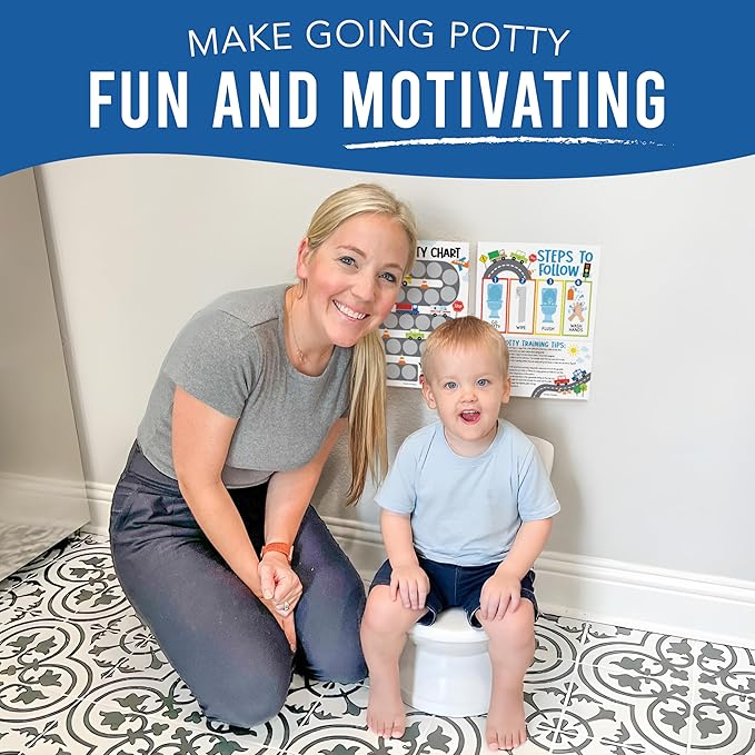 Hadley Designs Potty Training Chart for Boys with Fun Reward Stickers – Sticker Chart for Kids Potty Training, Potty Training Chart for Toddlers Boys, Sticker Chart for Potty Success