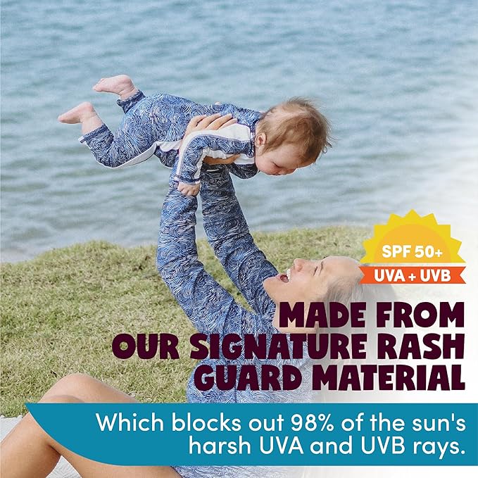 SwimZip Boys' Long-Sleeve UPF 50+ Swimsuit for Baby, Toddler, & Little Boys