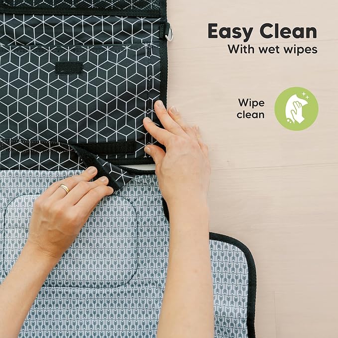 KeaBabies Portable Diaper Changing Pad - Large Waterproof Baby Changing Mat, Compact Travel Diaper Clutch, Functional Pockets Fit Newborn Essentials, Wipeable & Padded Baby Changer (Woodland)