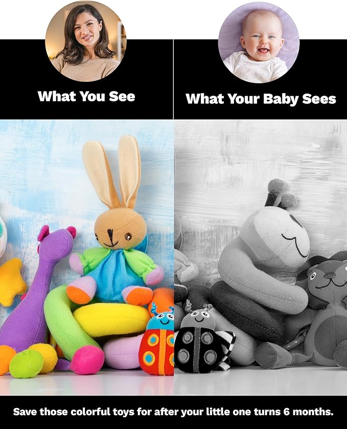 Samuel Sensory Board for Babies - Supersized Black and White Baby Cards for Developmental Newborn Tummy Time Toys - 100cm Newborn Black & White Toys for 0-3 Months & Older - Thick Stand Up Board No. 1