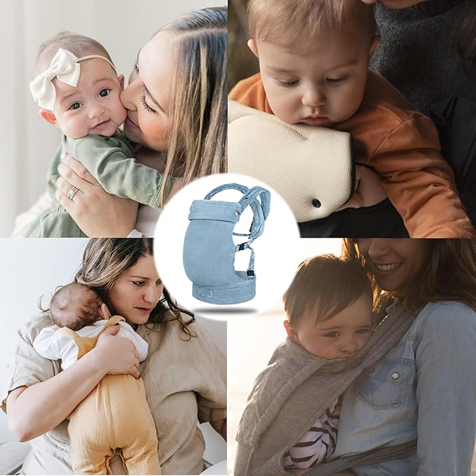 Baby Carrier for Newborn to Toddler, 7-35 lbs Weight Capacity, Ergonomic Backpack Design, Front and Back Facing Options, Blue