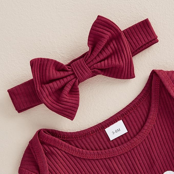 Newborn Girl Clothes Baby Girl Coming Home Outfit Zipper One-piece Outfits Ruffle Footie Bodysuit Jumpsuit Headband