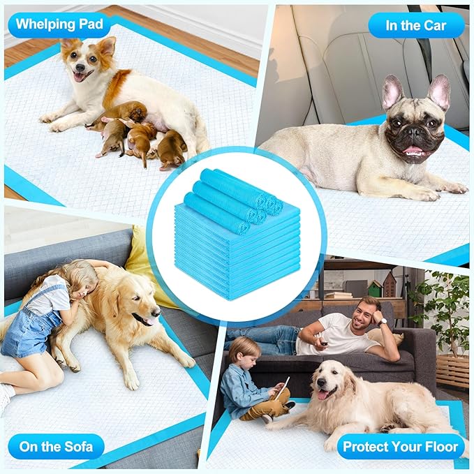Pee Pads for Dogs & Cats 40"x40" 100 Count, Puppy Pads Extra Large, Disposable Thicken Pet Training Pads for Doggie Rabbits, Incontinence Underpads Ultra Absorbent & Quick-Dry, Leakproof Potty Pad