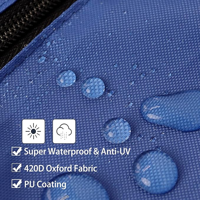 Patio Umbrella Cover, Waterproof Umbrella Covers for 7ft to 9ft Outdoor Umbrellas Market Parasol Covers with Push Rod, Blue