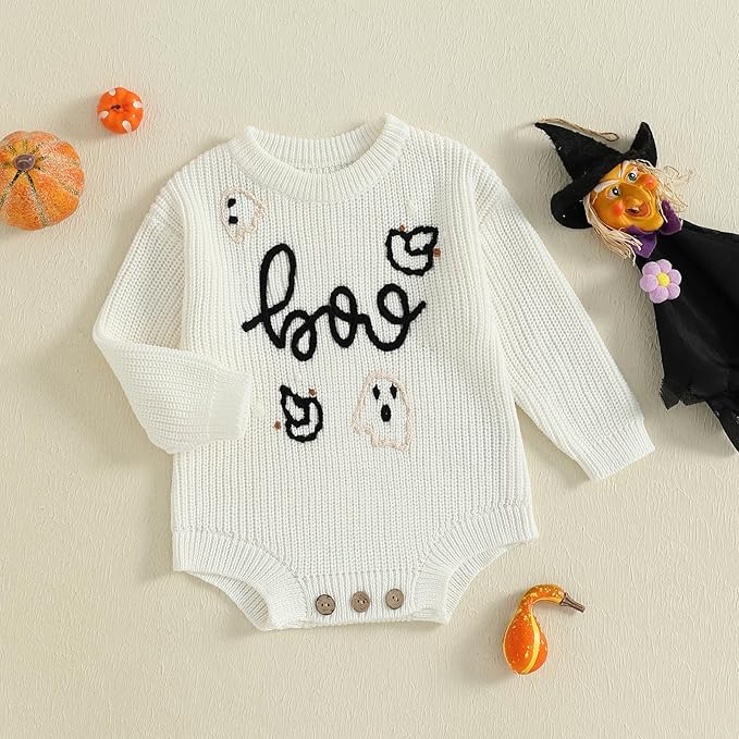 FYBITBO Baby Girl Boy Sweater Knit Oversized Pullover Sweatshirt Romper Onesie Warm Fall Winter Clothes Outfit Newborn