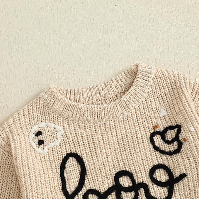 FYBITBO Baby Girl Boy Sweater Knit Oversized Pullover Sweatshirt Romper Onesie Warm Fall Winter Clothes Outfit Newborn