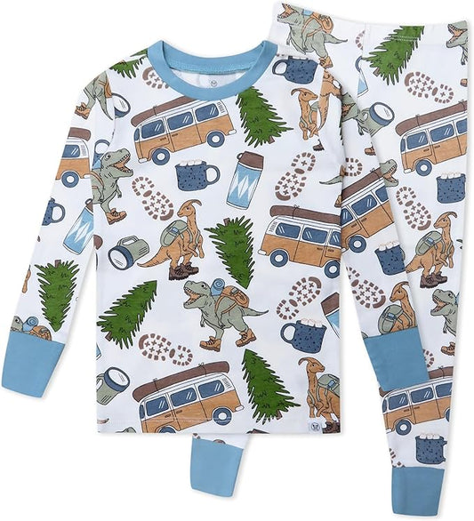 HonestBaby 2-Piece Pajamas Sleepwear Pjs 100% Organic Cotton for Baby, Toddler, Kids, Boy