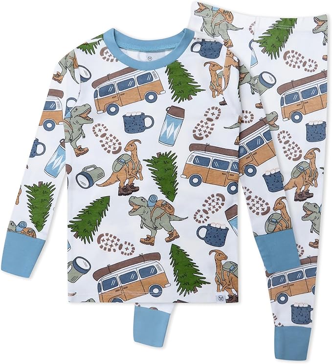 HonestBaby 2-Piece Pajamas Sleepwear Pjs 100% Organic Cotton for Baby, Toddler, Kids, Boy