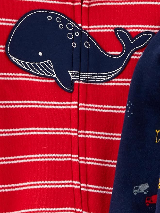 Simple Joys by Carter's Baby Boys' 2-Way Zip Thermal Footed Sleep and Play, Pack of 2