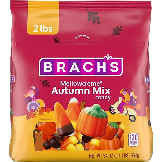 Brach's Mellowcreme Autumn Mix Candy, Halloween Candy, Fall Treats, 2lb Bag