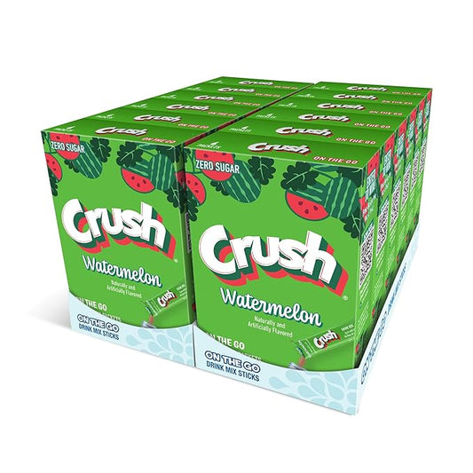 Crush- Powder Drink Mix - Sugar Free & Delicious (Watermleon, 72 Sticks)