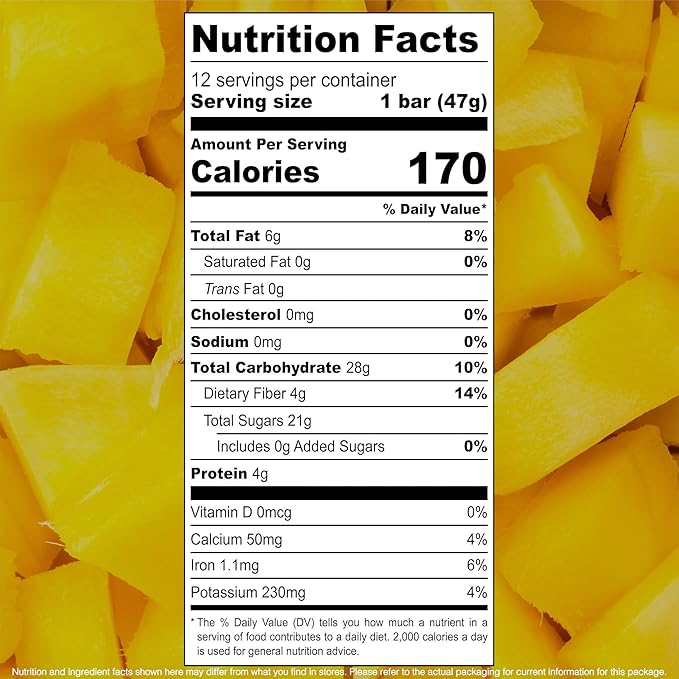 JONESBAR (Mango Almond, 12 Count (Pack of 1)) USDA Organic Fruit & Nut Bar, Non-GMO, Kosher, Vegan, Gluten Free, Simple Snack Bar