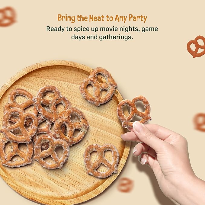 Jalapeño Queso Pretzels – 6 Oz Sweet n' Spicy Bite-Sized Snacks Packed with Real Cheese & Jalapeño Flavor – Crunchy, Snacky, Perfect for Sharing or Spicy Indulgence