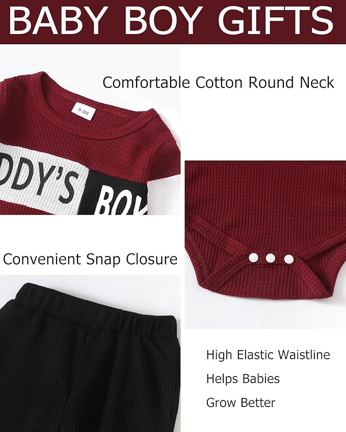 SUNNY PIGGY Baby Boy Clothes Newborn Infant Boys Outfits Romper Hat Pants 3PC Set 0-3 3-6 6-12 12-18 Month Clothing Gift