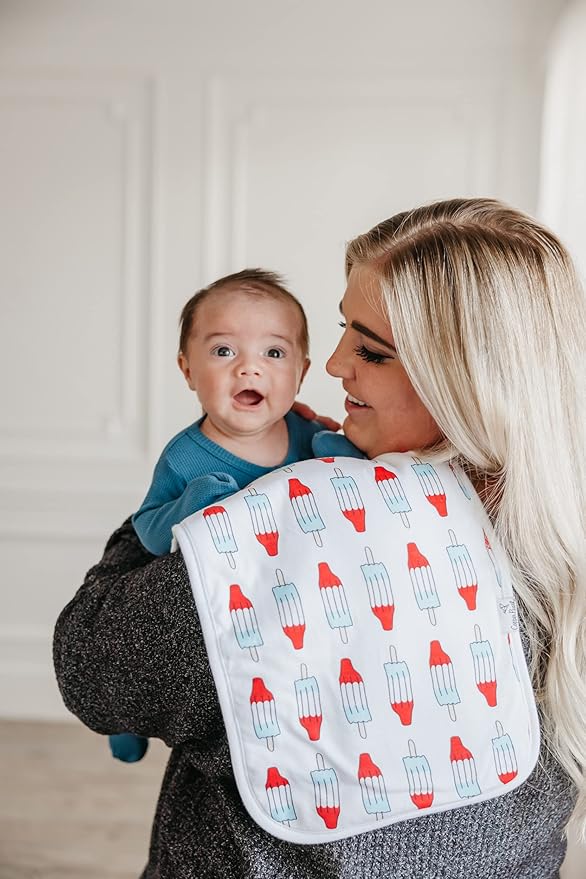 Copper Pearl Premium Baby Burp Cloths - 3-Pack Large Cotton Burp Cloths, Extra Soft Spit Up Rags with 3 Absorbent Layers, Perfect for Baby Boy and Baby Girl Gifts (21" x 10" Size, Spangled Set)