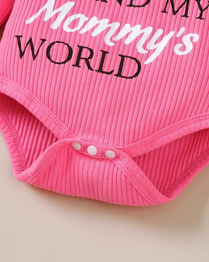 SUNNY PIGGY Newborn Baby Girl Clothes Infant Outfits Romper Floral Fall Outfit Bell Bottoms Pant Sets Hat Headband Flowerpant