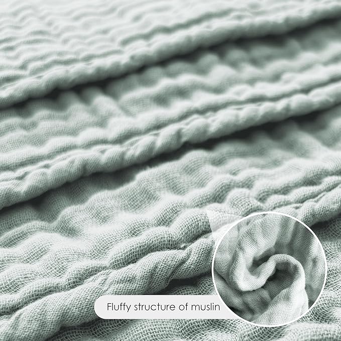 12 Pack Muslin Burp Cloths - Large 20" x 10", Ultra Absorbent 100% Cotton for Baby Drool and Messes - Soft, Gentle Baby Burp Rag for Boys & Girls -Green