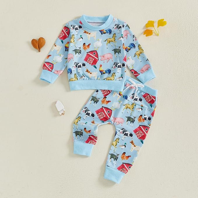 CIYCUIT Toddler Baby Boy Clothes Long Sleeve Sweatshirt Pants Set Fall Winter Outfits