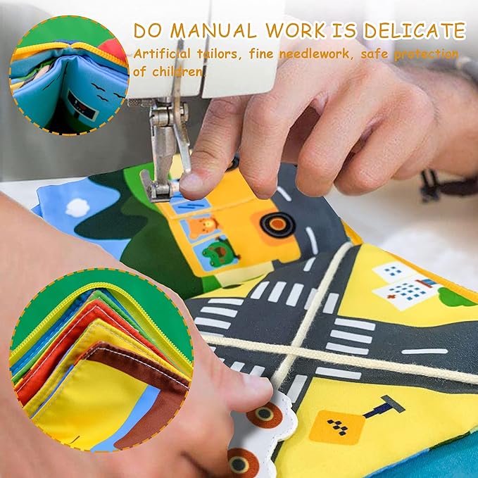 Richgv Interactive Baby Books, 2 Pack Touch & Feel Crinkle Books, Newborn Toys for Boys, 6-12 Months