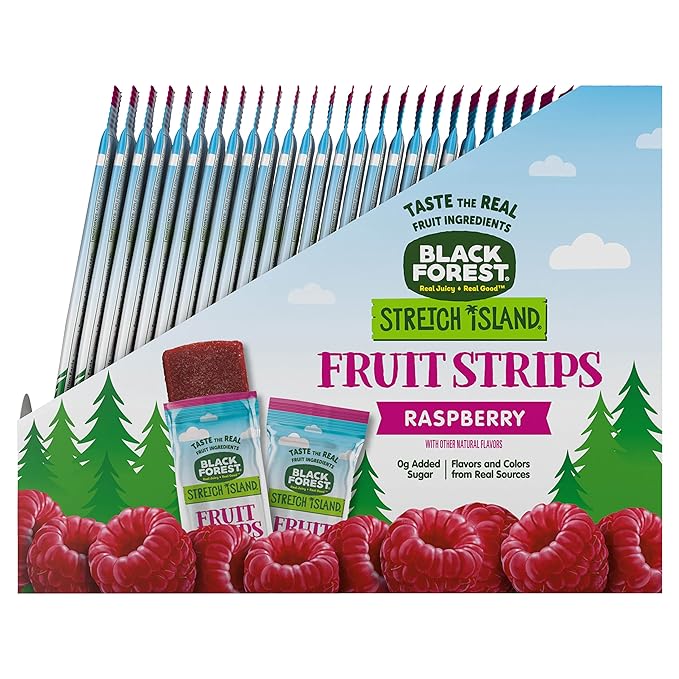 Black Forest Stretch Island Fruit Strips, Raspberry, 0.5ounce Strips (Pack of 30)