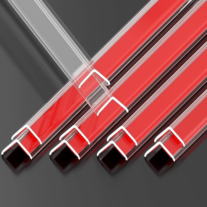 Clear Self-Adhesive Mini Wall Corner Protectors, Cute Corner Guards & Edge Protector for Wall Door Frame Cabinet Baseboard & Door, Table, Stair, Easy to Cut (5/8" Thick, 18" Length - 10Pack)