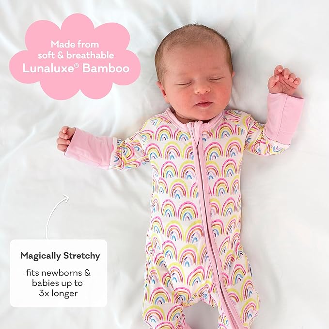 Little Sleepies Pajamas for Baby Boys & Girls, Viscose from Bamboo Baby Pajamas, Preemie & Newborn Sleepers, 2-Way Zipper PJs