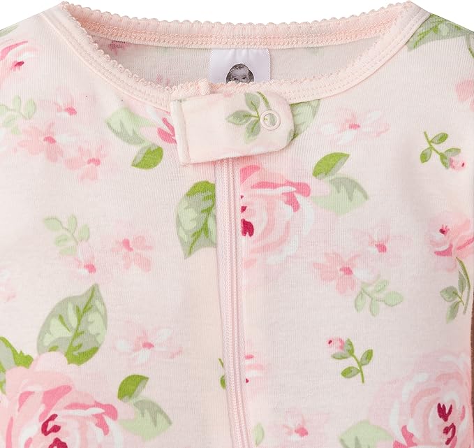 Gerber Baby Girls' 2-Pack Footed Pajamas