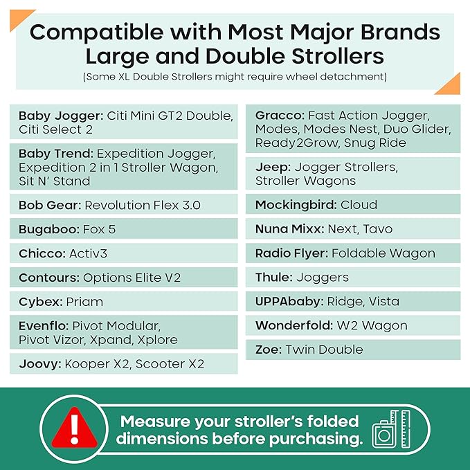 reperkid Large Stroller Bag for Airplane Travel, Black & Red, 47" H x 24" W x 15" D, Fits Most Large, Single, Double, Jogging Strollers – Premium Waterproof Cover, Adjustable Shoulder Straps