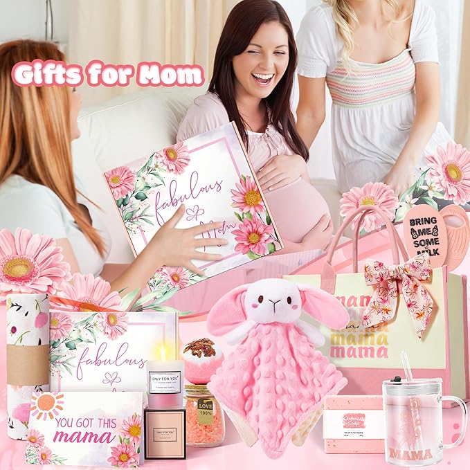 New Mom Gifts & Baby Girl Gift Set for Newborn,12PCS Baby Shower Gifts, Newborn Baby Girl Gifts,Pregnancy Gifts for Expecting Mom,New Mom Care Package After Baby, Pregnancy Gifts for Women and Baby