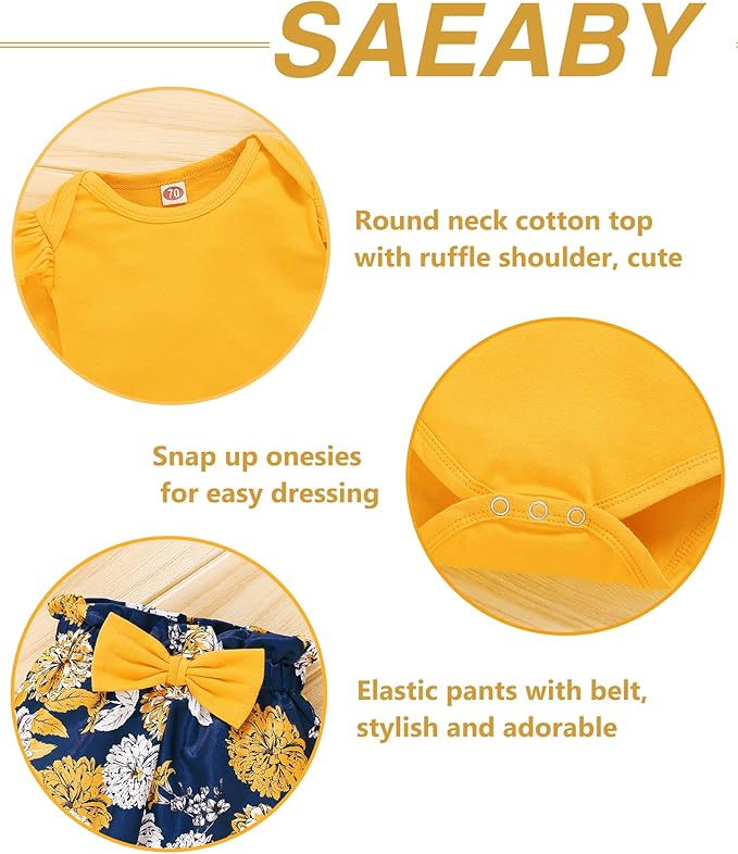 Infant Baby Girl Clothes Newborn Girl Outfit Long Sleeve Romper Pants Set Cute Baby Clothes for Girls Fall/Winter