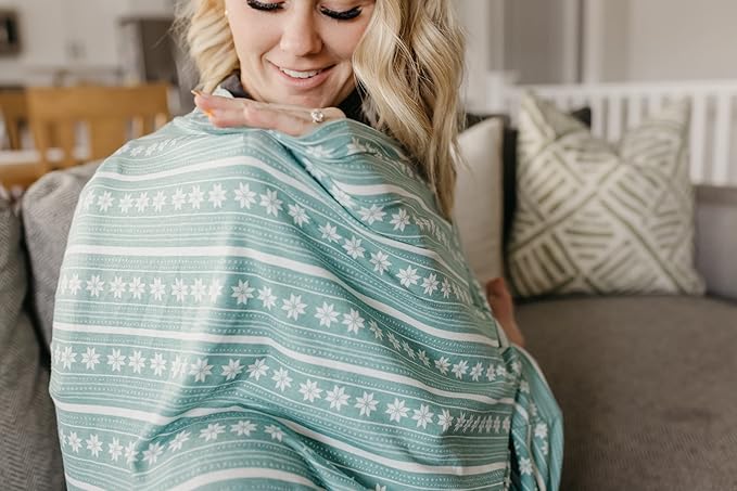 Baby Car Seat Cover Canopy and Nursing Cover Multi-Use Stretchy 5 in 1 Gift Knit by Copper Pearl