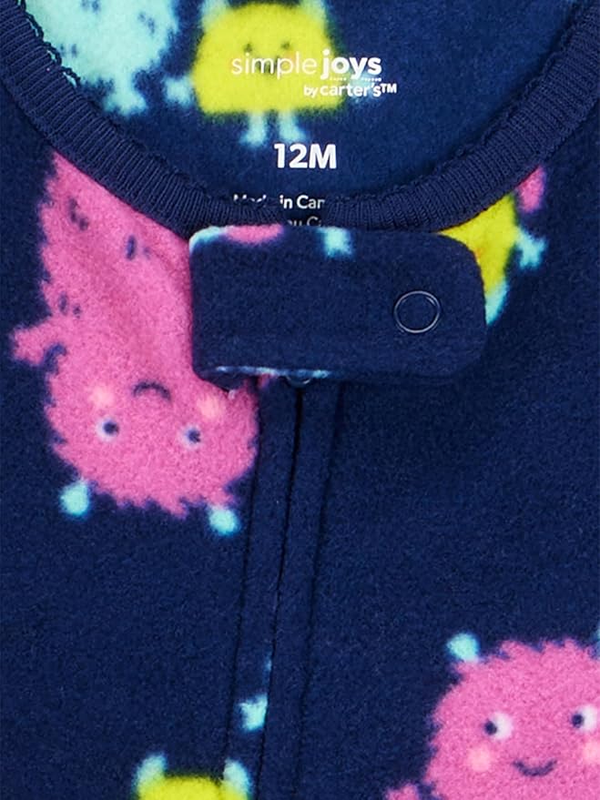 Simple Joys by Carter's girls Loose-Fit Flame Resistant Fleece Footed Pajamas