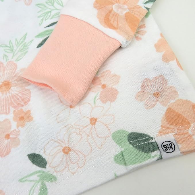 HonestBaby baby-girls 2-piece Pajamas Sleepwear Pjs 100% Organic Cotton for Baby, Toddler, Kids, Girl