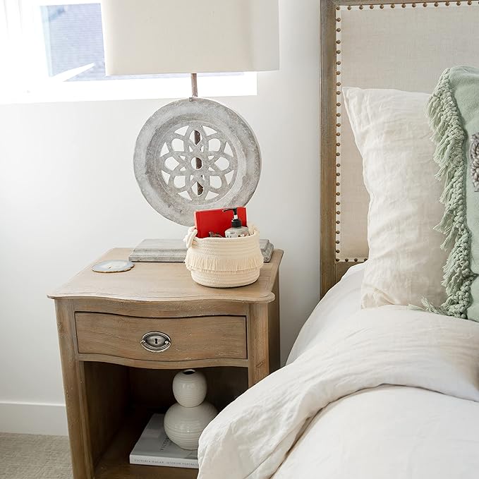 NaturalCozy 3-Piece Boho Decor Storage Basket Set – Cotton Rope Woven Baskets for Organizing! Small Baby Stuff, Shower, Gift Basket, Nursery Planter, Toy Shelves