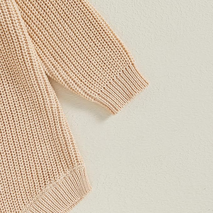 FYBITBO Baby Girl Boy Sweater Knit Oversized Pullover Sweatshirt Romper Onesie Warm Fall Winter Clothes Outfit Newborn