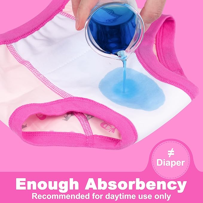 BIG ELEPHANT 6-Pack Potty Training Pants – 100% Cotton Absorbent Toddler Underwear for Boys and Girls (12M-10Y)