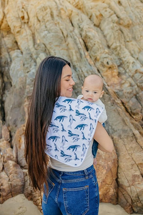 Copper Pearl Premium Baby Burp Cloths - 3-Pack Large Cotton Burp Cloths, Extra Soft Spit Up Rags with 3 Absorbent Layers, Perfect for Baby Boy and Baby Girl Gifts (21" x 10" Size, Cove Set)