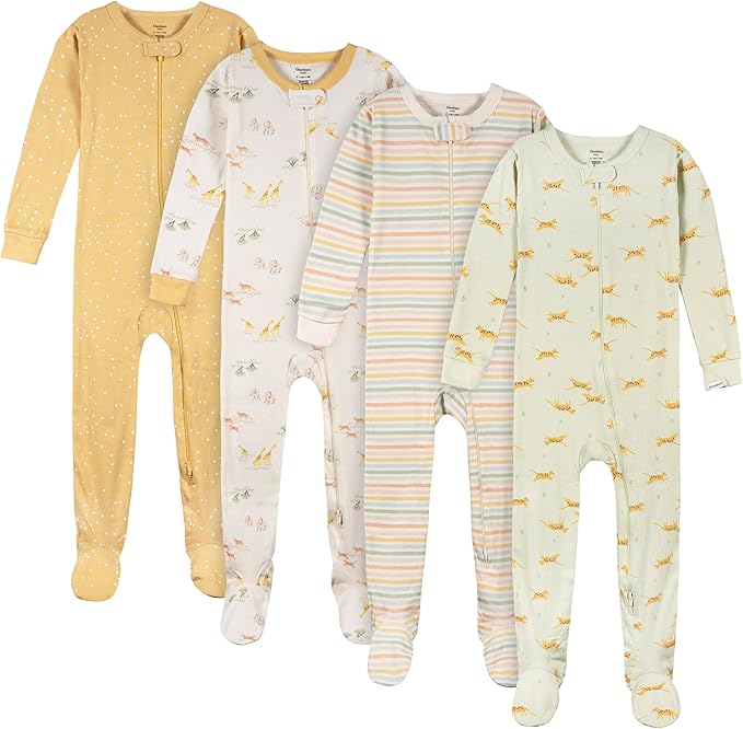 Gerber baby-boys Baby-boys 4-pack Footed Pajamas