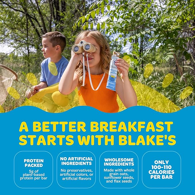 Blake's Seed Based Breakfast Bars with Protein — Variety Pack (24 Count), 5g Clean Plant-Based Protein, Gluten Free, Nut Free, Dairy Free & Vegan, Healthy Snacks for Kids or Adults, School Safe