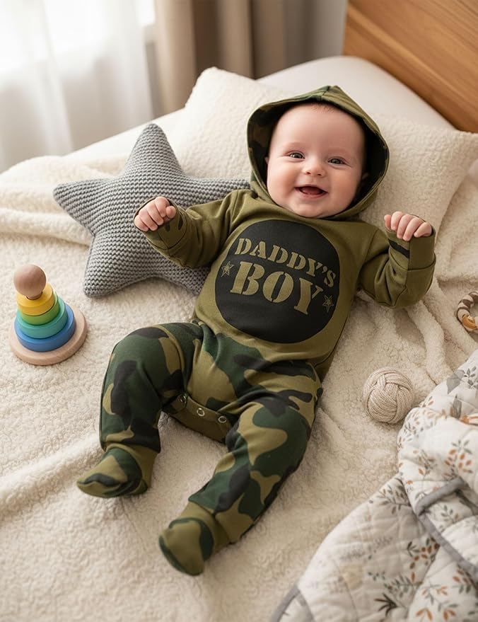 Fommy Newborn Baby Boy Clothes Plaid Letter Print Long Sleeve Hoodies + Long Pants 2PCS Fall Winter Outfits Set