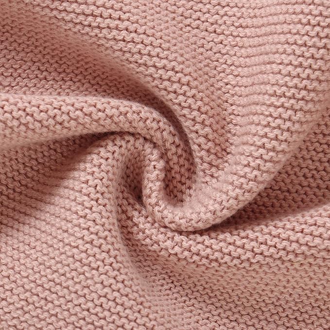 LAWKUL Baby Blanket Bear Lovey Soft Cuddly Security Blanket for Newborns Infants Boy Girl Knit Snuggle Comfort Pink 16x16in