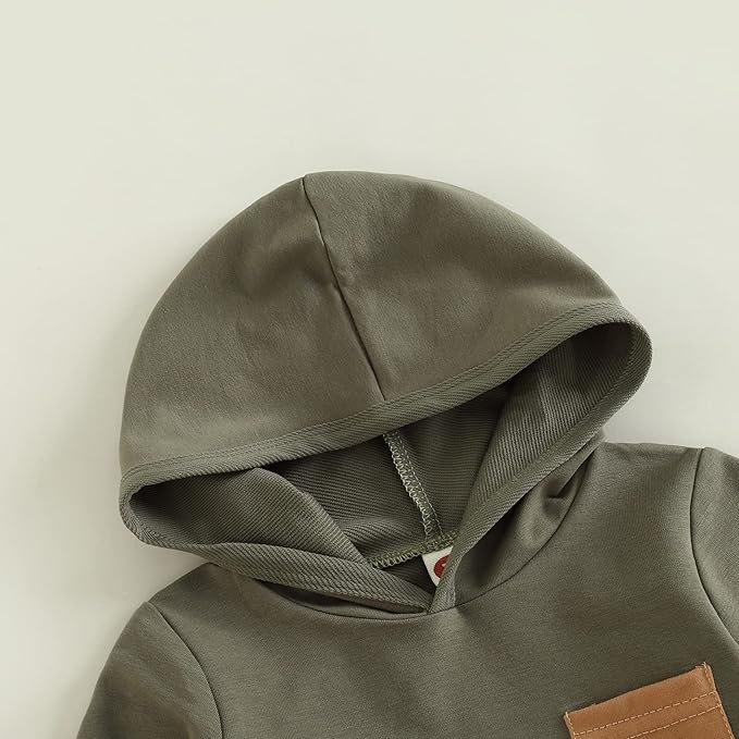 2Pcs Baby Boys Hoodie Tops Pants Set Dinosaur Deer Print Sweatsuit Fall Winter Outfits